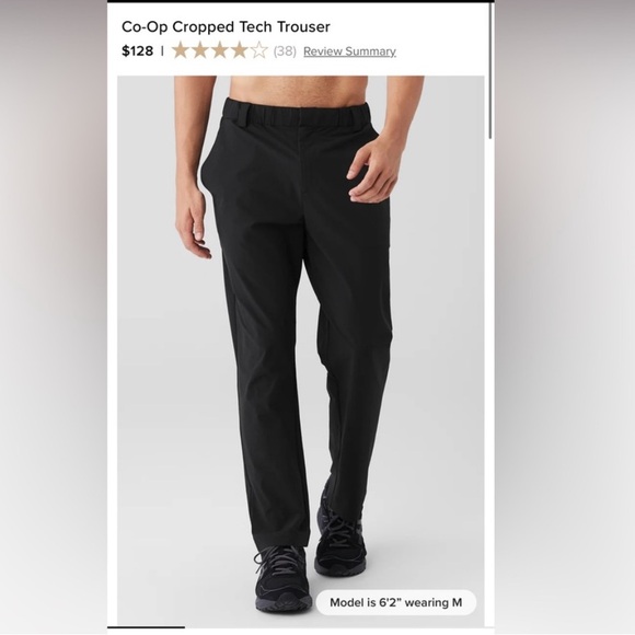 Alo Yoga Men’s Co-op cropped tech trouser, size large in black - Picture 5 of 5